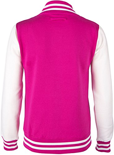 EZYshirt® Damen & Herren Collegejacke in Pink/Weiss - 2